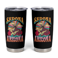 Vintage Retro Sedona Arizona Graphic Tumbler Cup Psychedelic Red Rock Mountain Sunset Travel Souvenir