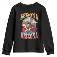 Vintage Retro Sedona Arizona Graphic Youth Sweatshirt Psychedelic Red Rock Mountain Sunset Travel Souvenir