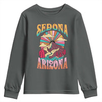 Vintage Retro Sedona Arizona Graphic Youth Sweatshirt Psychedelic Red Rock Mountain Sunset Travel Souvenir