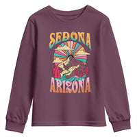 Vintage Retro Sedona Arizona Graphic Youth Sweatshirt Psychedelic Red Rock Mountain Sunset Travel Souvenir