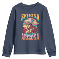 Vintage Retro Sedona Arizona Graphic Youth Sweatshirt Psychedelic Red Rock Mountain Sunset Travel Souvenir