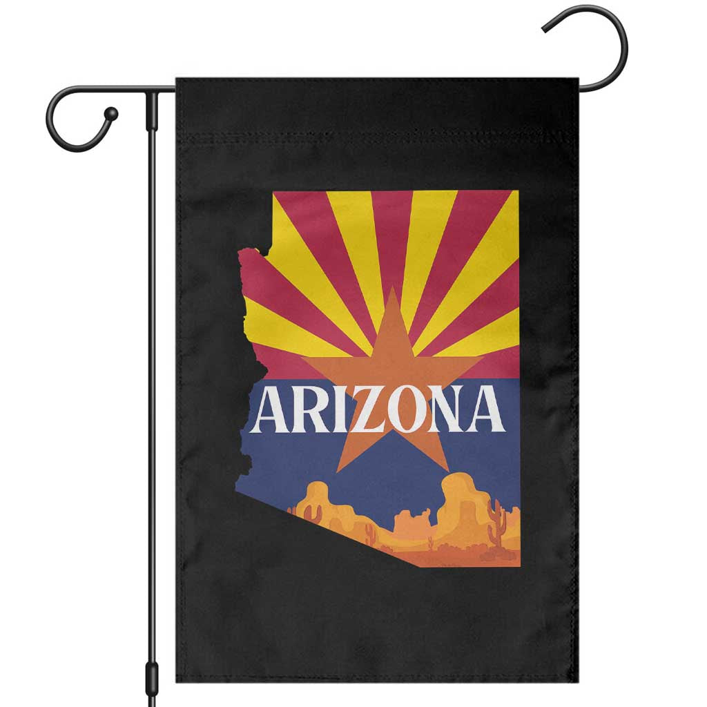 Arizona State Flag Map Graphic Garden Flag Southwest Sunburst Cactus State Pride Souvenir