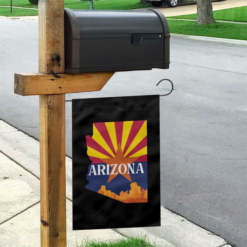 Arizona State Flag Map Graphic Garden Flag Southwest Sunburst Cactus State Pride Souvenir