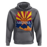 Arizona State Flag Map Graphic Hoodie Southwest Sunburst Cactus State Pride Souvenir