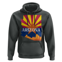 Arizona State Flag Map Graphic Hoodie Southwest Sunburst Cactus State Pride Souvenir