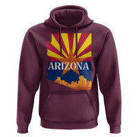 Arizona State Flag Map Graphic Hoodie Southwest Sunburst Cactus State Pride Souvenir