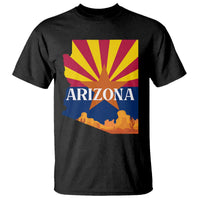 Arizona State Flag Map Graphic T Shirt Southwest Sunburst Cactus State Pride Souvenir