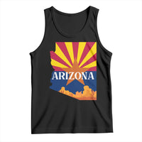 Arizona State Flag Map Graphic Tank Top Southwest Sunburst Cactus State Pride Souvenir