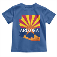 Arizona State Flag Map Graphic Toddler T Shirt Southwest Sunburst Cactus State Pride Souvenir