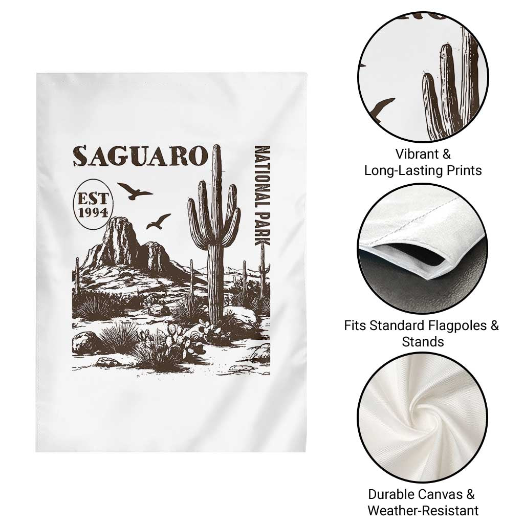 Vintage Saguaro National Park Est 1994 Graphic Garden Flag Retro Arizona Desert Mountain Hiking Souvenir