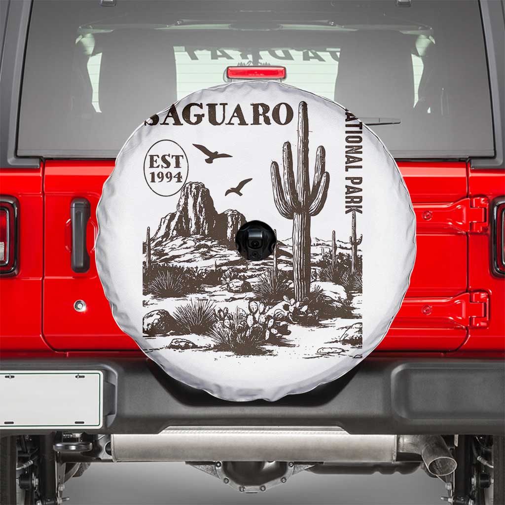 Vintage Saguaro National Park Est 1994 Graphic Spare Tire Cover Retro Arizona Desert Mountain Hiking Souvenir