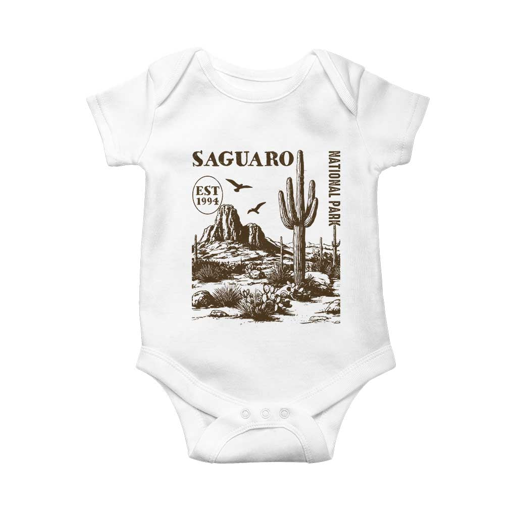 Vintage Saguaro National Park Est 1994 Graphic Baby Onesie Retro Arizona Desert Mountain Hiking Souvenir
