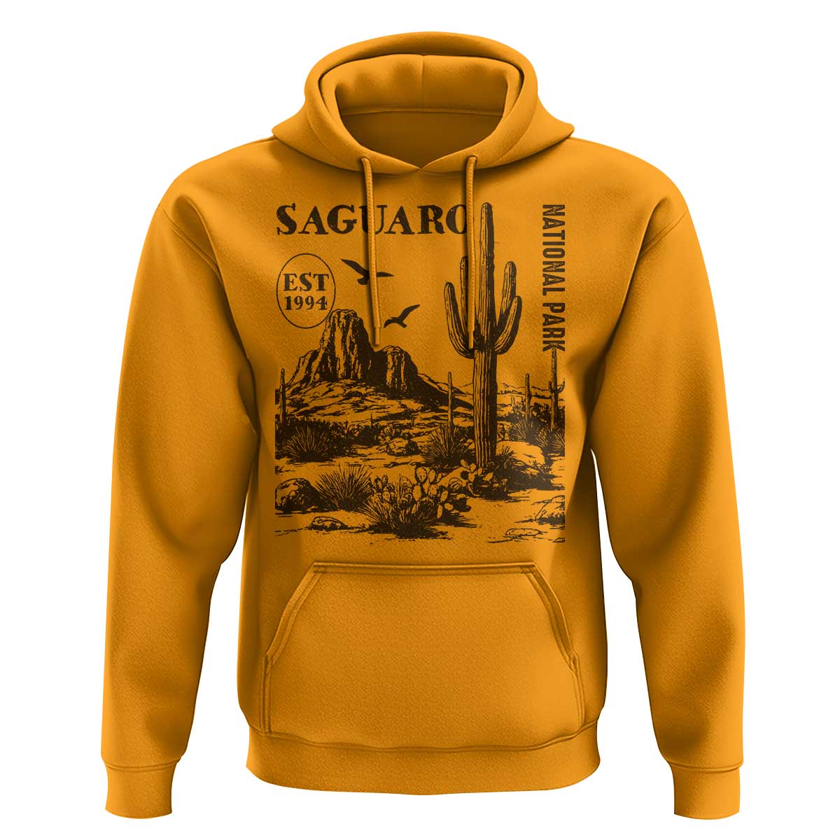 Vintage Saguaro National Park Est 1994 Graphic Hoodie Retro Arizona Desert Mountain Hiking Souvenir