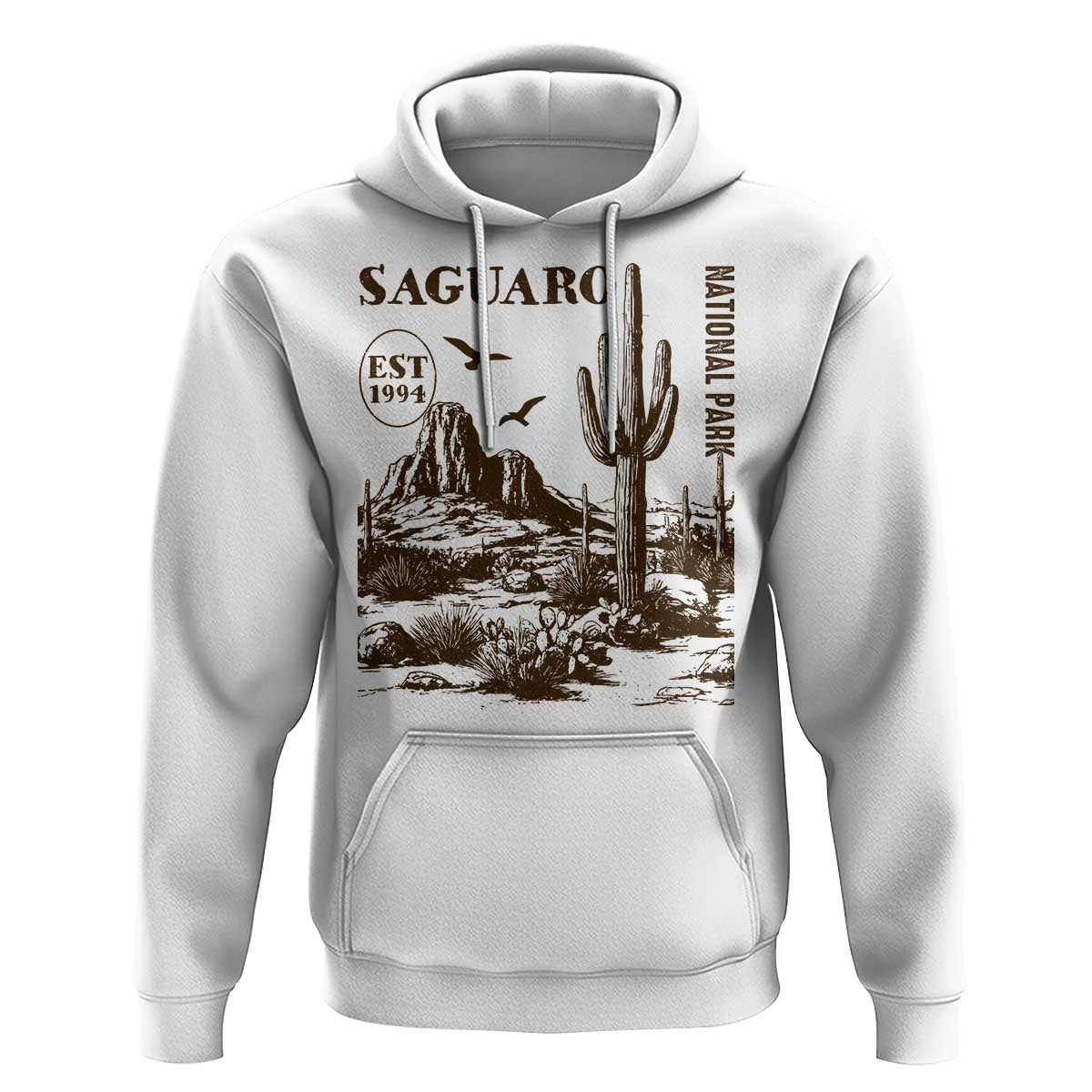 Vintage Saguaro National Park Est 1994 Graphic Hoodie Retro Arizona Desert Mountain Hiking Souvenir