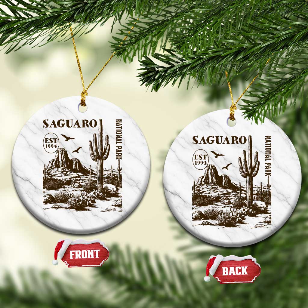 Vintage Saguaro National Park Est 1994 Graphic Ceramic Ornament Retro Arizona Desert Mountain Hiking Souvenir