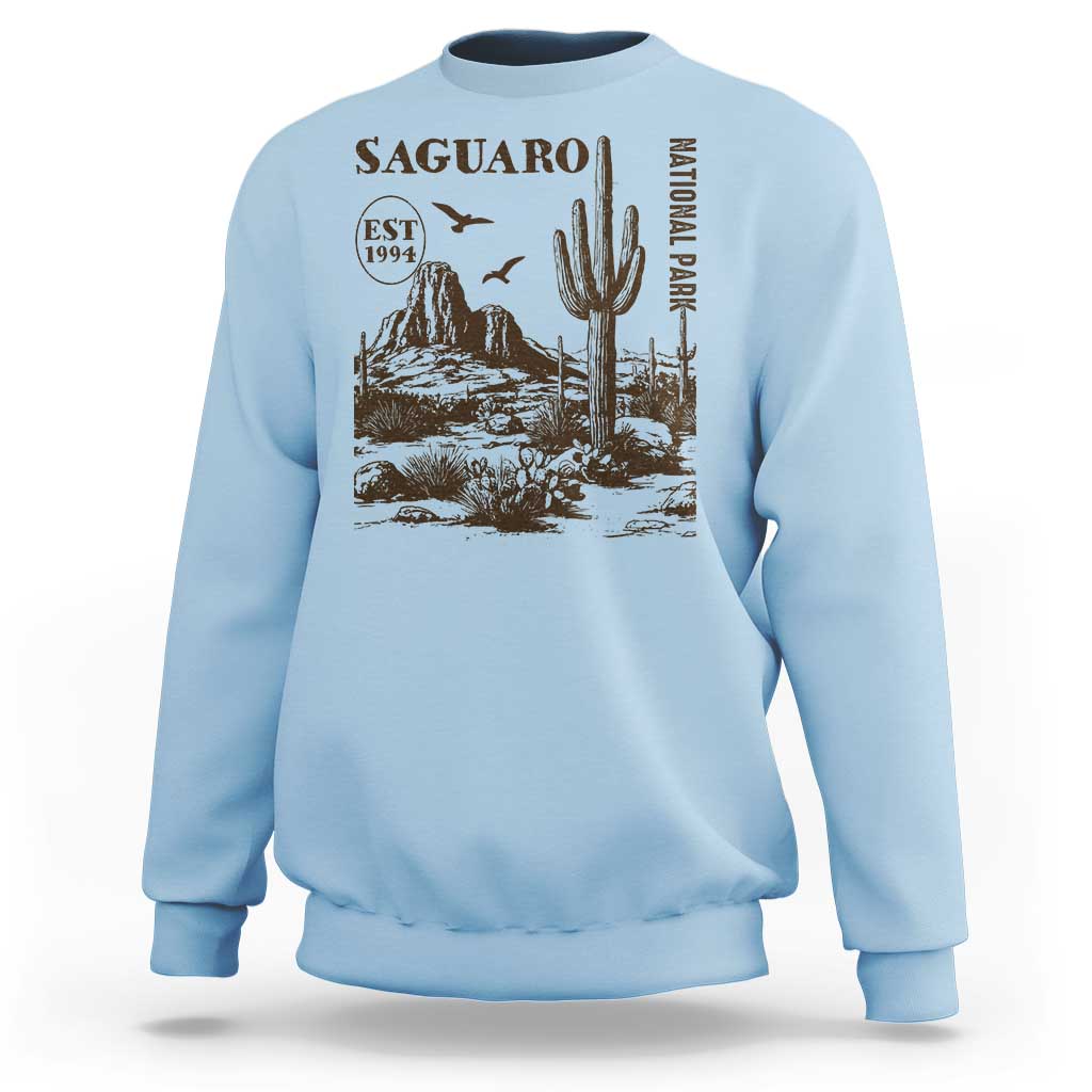 Vintage Saguaro National Park Est 1994 Graphic Sweatshirt Retro Arizona Desert Mountain Hiking Souvenir