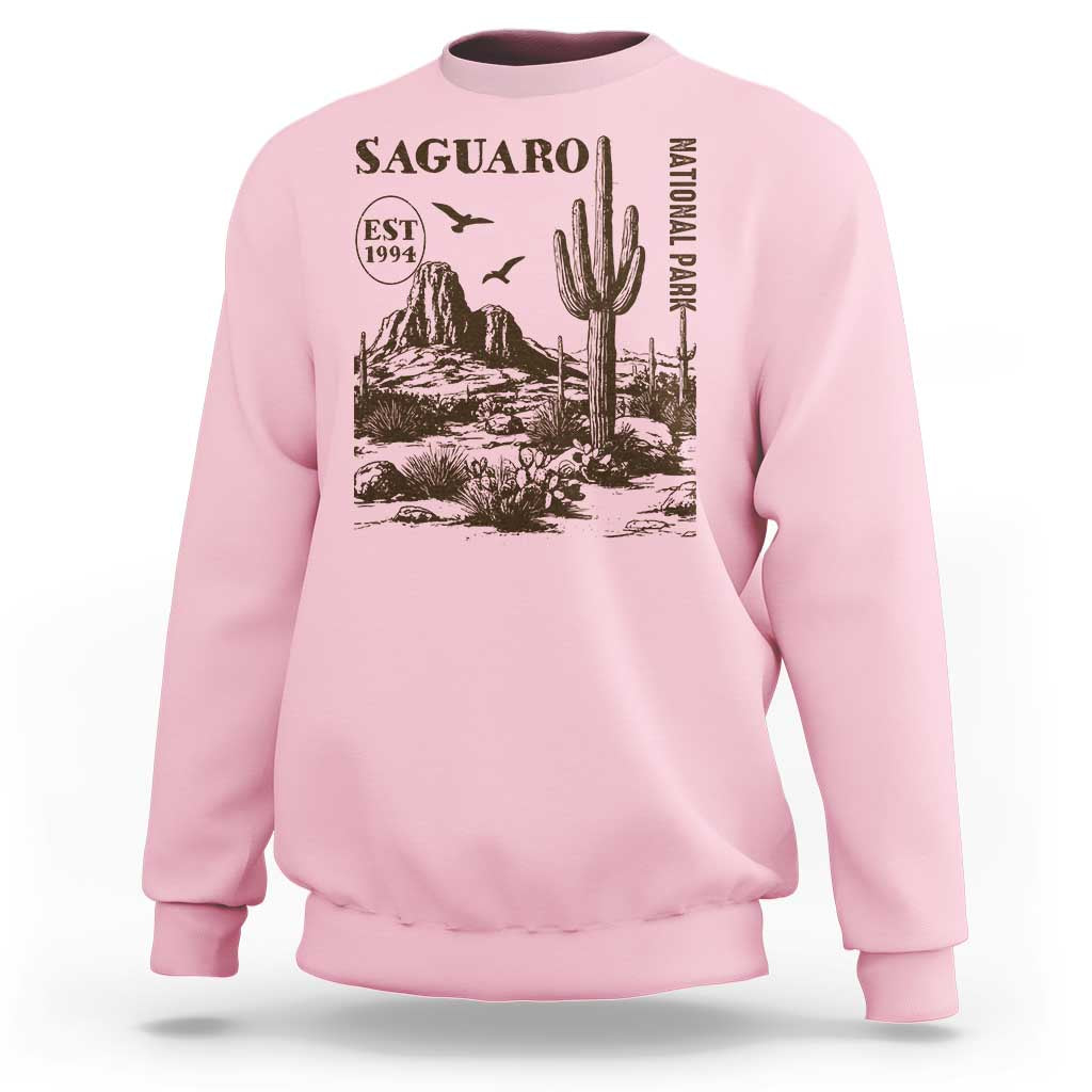 Vintage Saguaro National Park Est 1994 Graphic Sweatshirt Retro Arizona Desert Mountain Hiking Souvenir