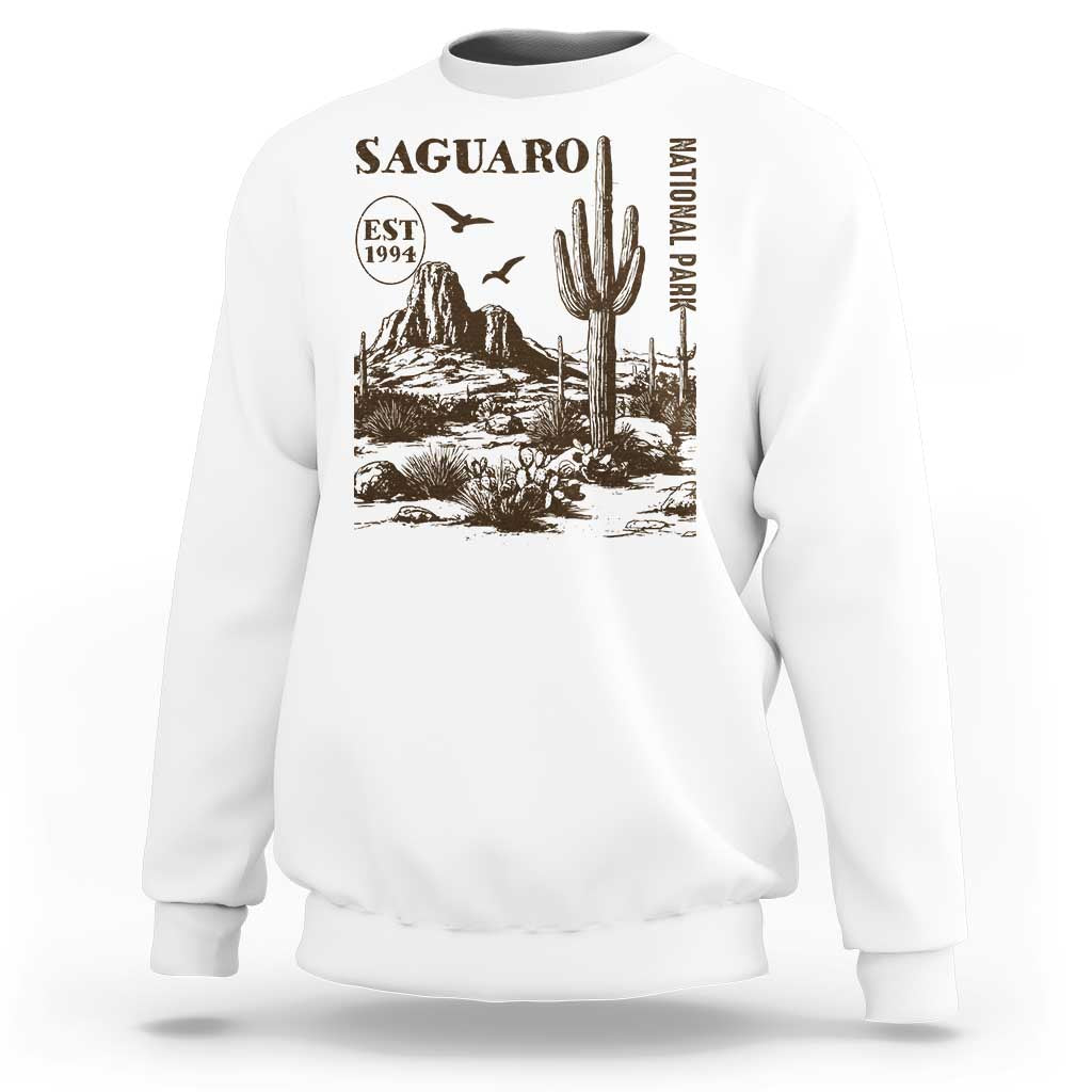 Vintage Saguaro National Park Est 1994 Graphic Sweatshirt Retro Arizona Desert Mountain Hiking Souvenir