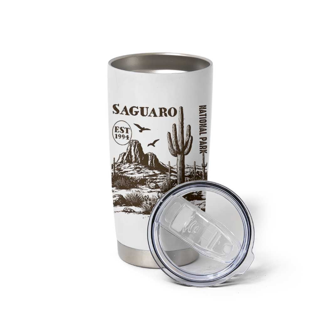 Vintage Saguaro National Park Est 1994 Graphic Tumbler Cup Retro Arizona Desert Mountain Hiking Souvenir