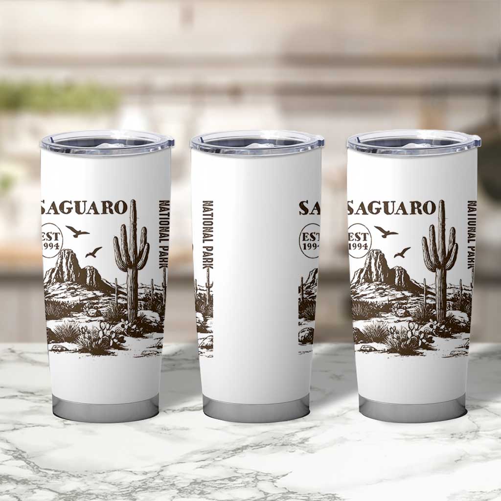 Vintage Saguaro National Park Est 1994 Graphic Tumbler Cup Retro Arizona Desert Mountain Hiking Souvenir