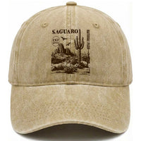 Vintage Saguaro National Park Est 1994 Graphic Washed Cotton Baseball Cap Retro Arizona Desert Mountain Hiking Souvenir