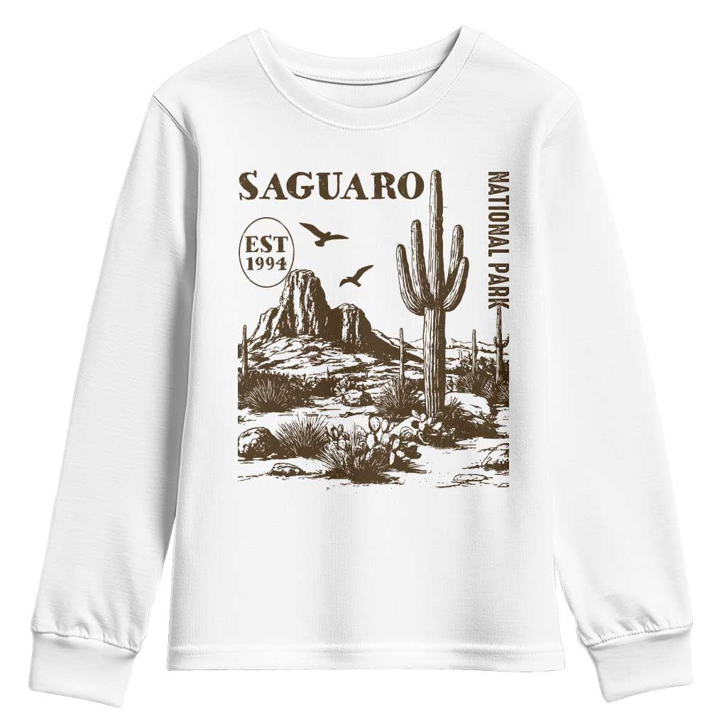 Vintage Saguaro National Park Est 1994 Graphic Youth Sweatshirt Retro Arizona Desert Mountain Hiking Souvenir
