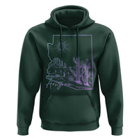 Glowing Arizona State Map Outline Graphic Hoodie Neon Gradient Cactus Desert Travel Souvenir