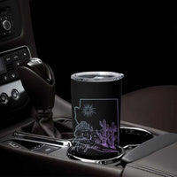 Glowing Arizona State Map Outline Graphic Tumbler Cup Neon Gradient Cactus Desert Travel Souvenir