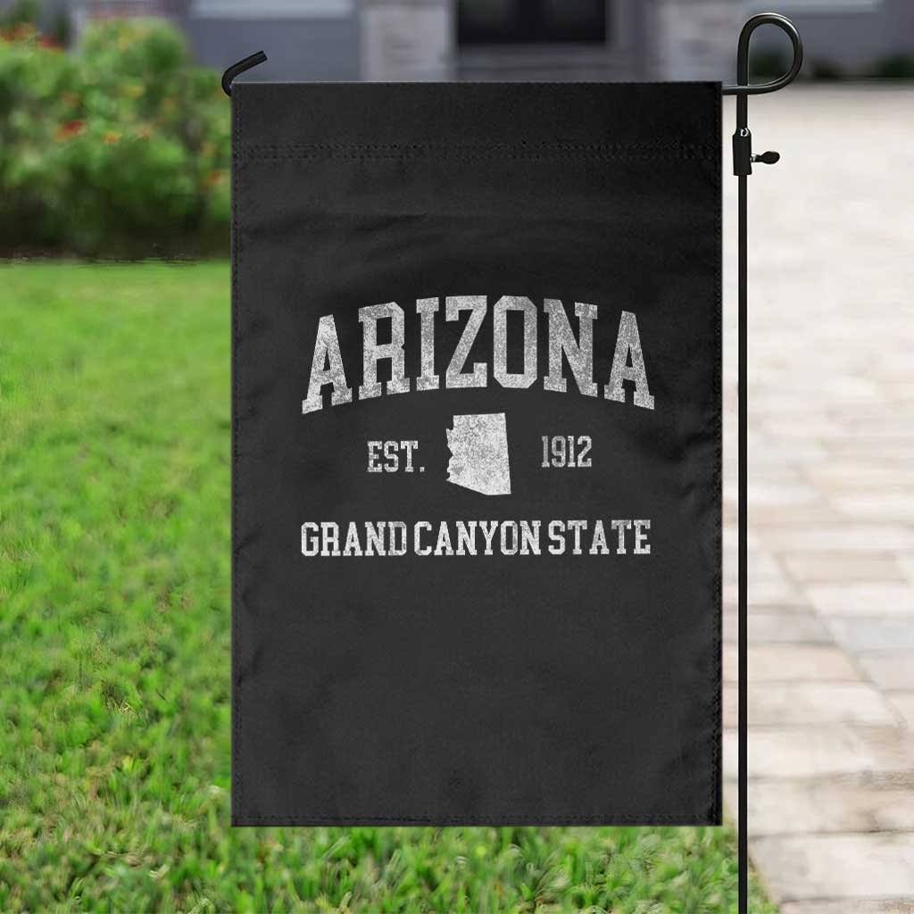Vintage Distressed Arizona Grand Canyon State Graphic Garden Flag Retro 1912 Varsity Map Souvenir