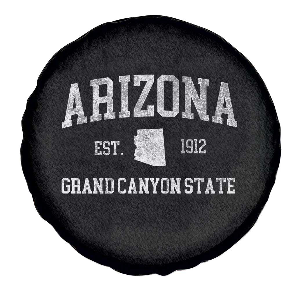 Vintage Distressed Arizona Grand Canyon State Graphic Spare Tire Cover Retro 1912 Varsity Map Souvenir