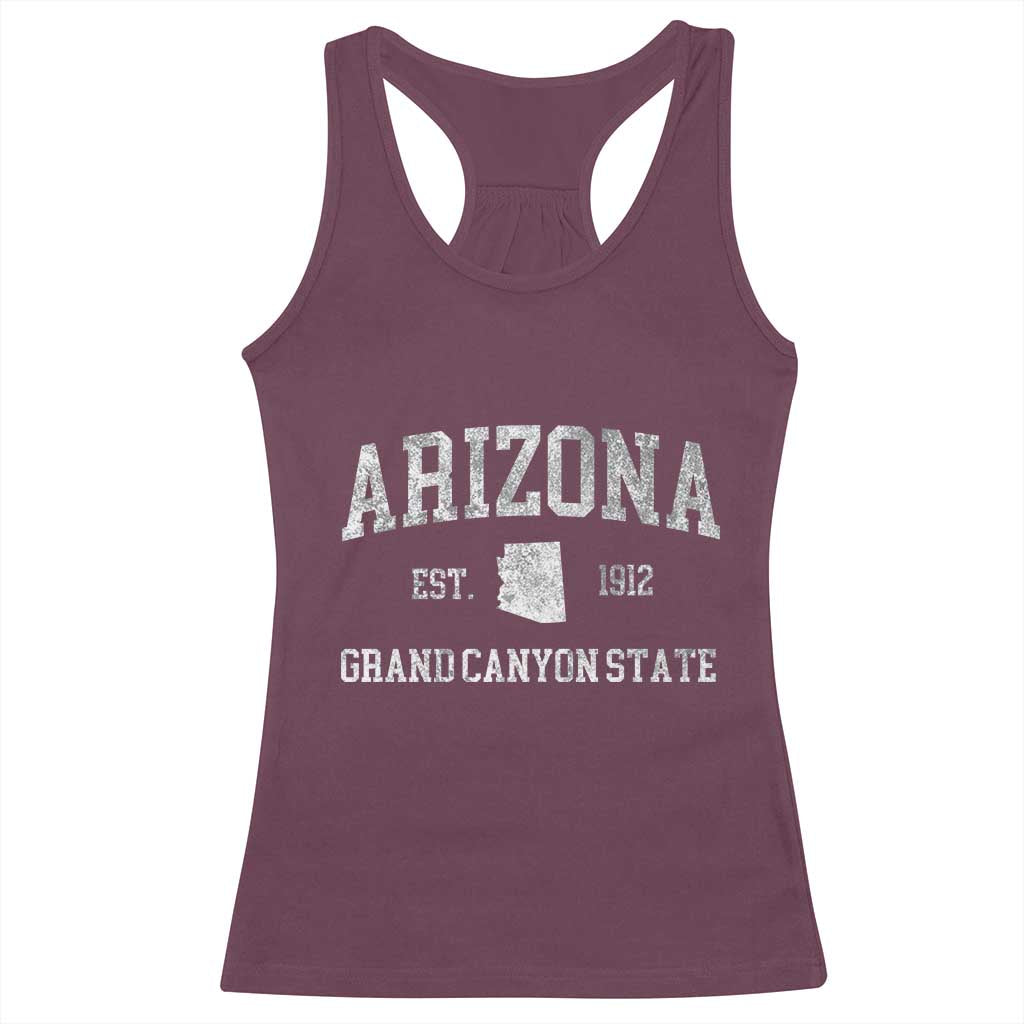 Vintage Distressed Arizona Grand Canyon State Graphic Racerback Tank Top Retro 1912 Varsity Map Souvenir