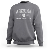 Vintage Distressed Arizona Grand Canyon State Graphic Sweatshirt Retro 1912 Varsity Map Souvenir