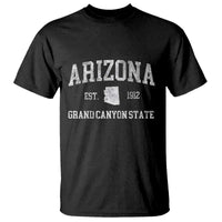 Vintage Distressed Arizona Grand Canyon State Graphic T Shirt Retro 1912 Varsity Map Souvenir