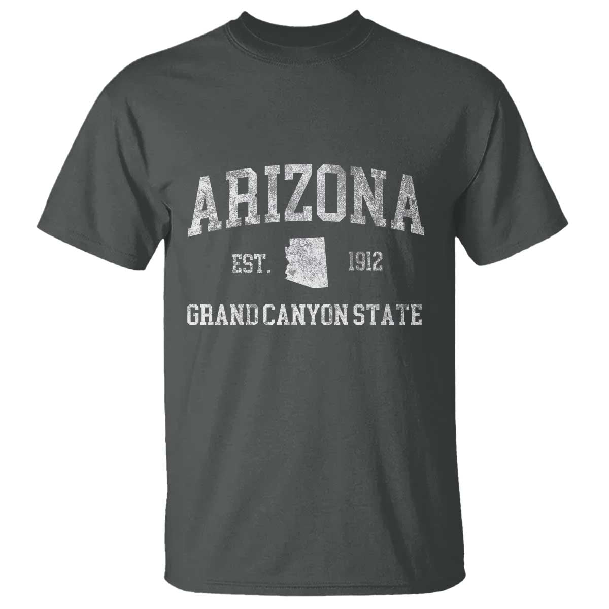 Vintage Distressed Arizona Grand Canyon State Graphic T Shirt Retro 1912 Varsity Map Souvenir