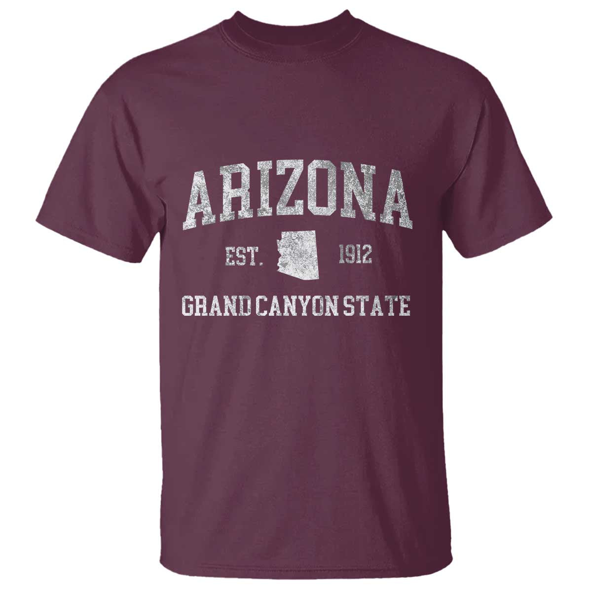 Vintage Distressed Arizona Grand Canyon State Graphic T Shirt Retro 1912 Varsity Map Souvenir