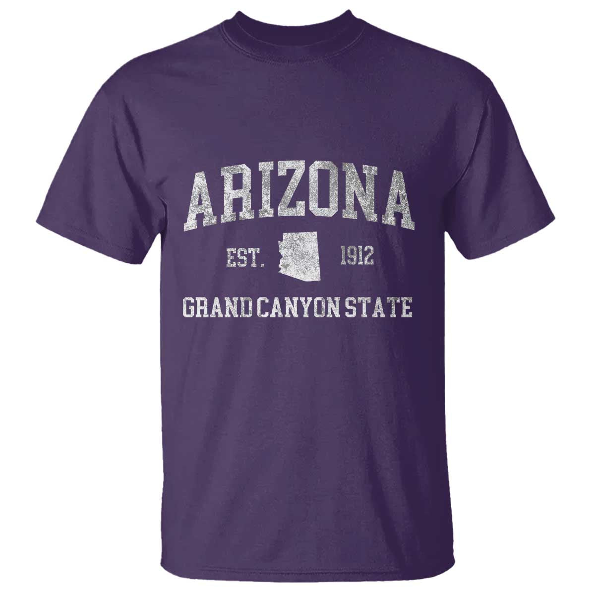 Vintage Distressed Arizona Grand Canyon State Graphic T Shirt Retro 1912 Varsity Map Souvenir