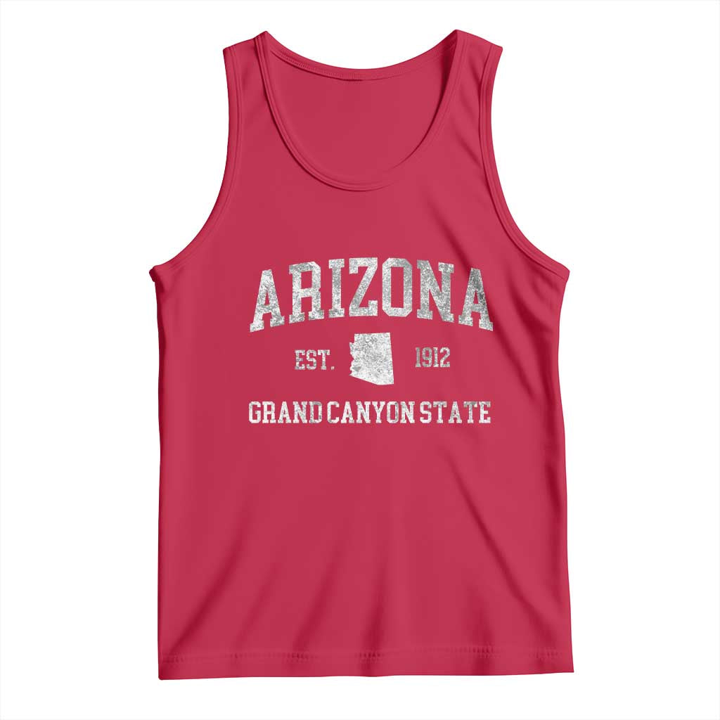 Vintage Distressed Arizona Grand Canyon State Graphic Tank Top Retro 1912 Varsity Map Souvenir