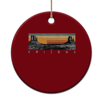 Retro Arizona Sunset Monument Valley Graphic Ceramic Ornament Panoramic Desert Red Rocks Landscape Souvenir