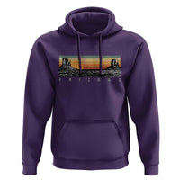 Retro Arizona Sunset Monument Valley Graphic Hoodie Panoramic Desert Red Rocks Landscape Souvenir