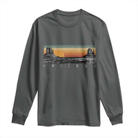 Retro Arizona Sunset Monument Valley Graphic Long Sleeve Shirt Panoramic Desert Red Rocks Landscape Souvenir