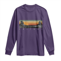 Retro Arizona Sunset Monument Valley Graphic Long Sleeve Shirt Panoramic Desert Red Rocks Landscape Souvenir