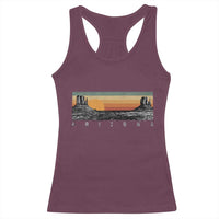 Retro Arizona Sunset Monument Valley Graphic Racerback Tank Top Panoramic Desert Red Rocks Landscape Souvenir