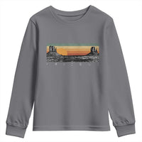 Retro Arizona Sunset Monument Valley Graphic Youth Sweatshirt Panoramic Desert Red Rocks Landscape Souvenir