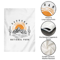 Retro Saguaro National Park Sunset Graphic Garden Flag Vintage Arizona Desert Mountain Badge Souvenir
