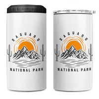 Retro Saguaro National Park Sunset Graphic 4 in 1 Can Cooler Tumbler Vintage Arizona Desert Mountain Badge Souvenir