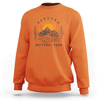 Retro Saguaro National Park Sunset Graphic Sweatshirt Vintage Arizona Desert Mountain Badge Souvenir