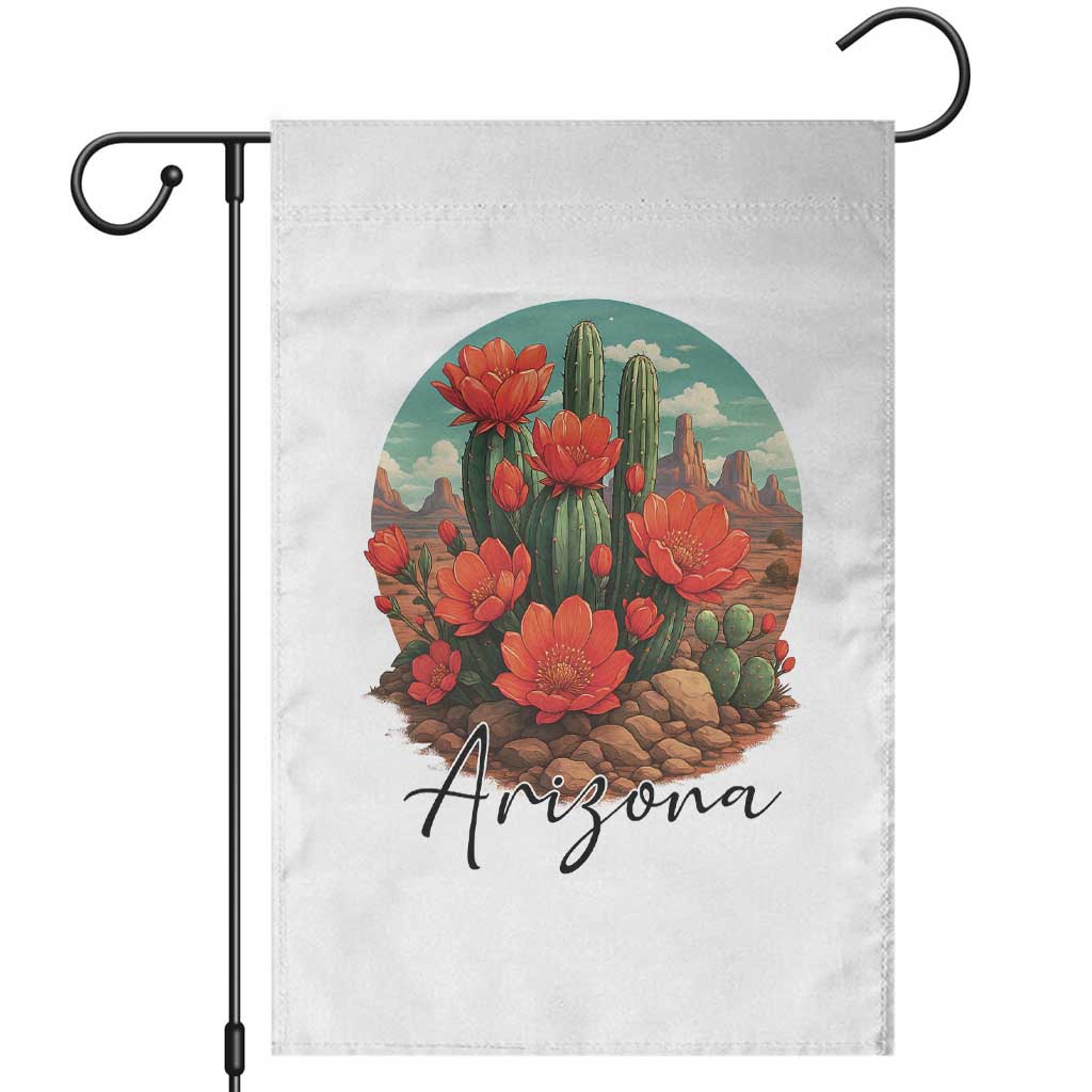 Beautiful Blooming Cactus Flower Arizona Graphic Garden Flag Vintage Desert Botanical Floral Nature Souvenir