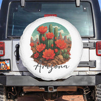 Beautiful Blooming Cactus Flower Arizona Graphic Spare Tire Cover Vintage Desert Botanical Floral Nature Souvenir