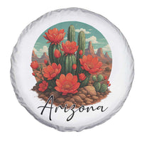 Beautiful Blooming Cactus Flower Arizona Graphic Spare Tire Cover Vintage Desert Botanical Floral Nature Souvenir