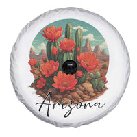 Beautiful Blooming Cactus Flower Arizona Graphic Spare Tire Cover Vintage Desert Botanical Floral Nature Souvenir